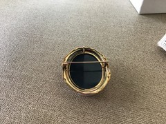 Vintage 14 K yellow gold cameo brooch lapis and ivory