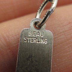 BEAU 925 Sterling Silver Antique Enamel “Just Married” Bottle Opener Pendant