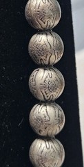 Vintage Silver Tone Etched Beaded Necklace 12″ Drop Boho Southwestern Style