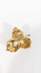 Vintage Ivy Leaf Rhinestone Gold Toned Brooch Pin