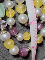 S401 Vtg Set Japan Multi Strand Beaded Necklace Clip Earrings Glass Faux Pearl