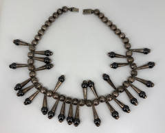 Vintage TAXCO Mexico JMS Jose Marmolejo STERLING SILVER & Hematite NECKLACE 166g
