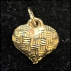 14 it gold basket weave Charm Love Theme Jewelry Accessory
