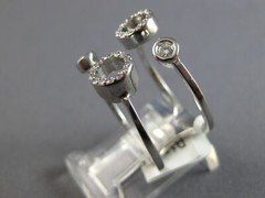 ESTATE WIDE .20CT DIAMOND 18K WHITE GOLD CLASSIC CIRCLE OF LIFE TENSION FUN RING