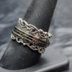 OR PAZ Spinner Ring 925 Sterling Silver Sz 10 Vintage Oxidized Band Israel