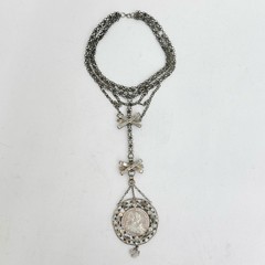 Silver Necklace Chain Mounted German Bavaria 1774 Thaler Coin