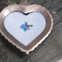 Vintage 925 Silver Heart Charm Angel Cherub, Double sided