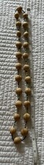 Vintage Coconut Shell Necklace Tan Multicolor Beads Bohemian Beach Tropical