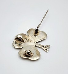 AA 925 Vintage Sterling Silver Celtic Trinity Knot Shamrock Pendant/Brooch Pin