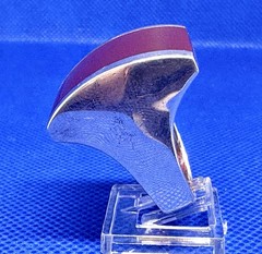 R05 Vintage 1950-1970s Carnelian 925 Silver RING Size 11