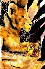 Green‑Eyed Tiger Scarf Clip & Brooch Vintage 1970s