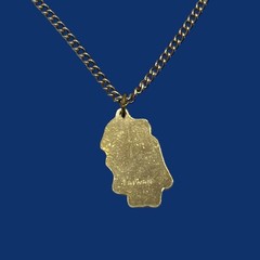 Vintage Cartoon Dog Pendant Necklace Gold Tone Enamel Puppy Hat Kitschy Jewelry