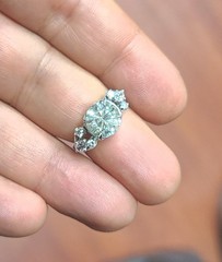 Vintage 14k White Gold Engagement Ring 2.82CT. Natural Round Diamond Circa 1950s