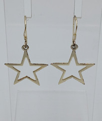 VTG 925 Star Dangle Earrings 1.5in Drop Sterling Silver 1.59g Celestial Estate