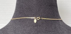 Vintage Gold-toned Necklace Flat Diamond Cut Herringbone Chain Signed 15.5 In