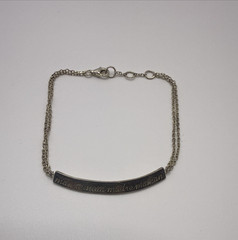 Vintage ID Sterling Silver 925 Bracelet Engraved double chain Mama Mom