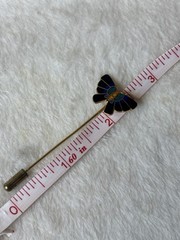 Vintage Cloisonne Enamel Butterfly Stickpin Stick Pin Hat Gold Tone