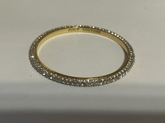 Juicy Couture Bracelet, Gold-Tone Pave Bangle Bracelet – Fashion Jewelry
