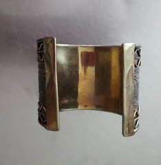 Tribal Cuff Bracelet Brass Bohemian Wide Statement Bangle Vintage