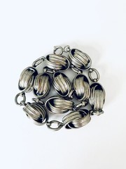 Vintage Silver Tone Statement Abstract Shape Link Collar Choker Necklace 15”