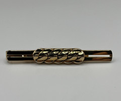 Vintage Swank Chain Link Tie Clip Gold Tone Formal Textured MCM