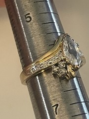 SETA CZ Gold Tone Crystal Marquise Ring ~ Size 6 Beauty 🌺🌺