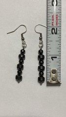 Hematite Beaded Artisan Fashion Metallic Silver Steel Hook Dangle Drop Earrings