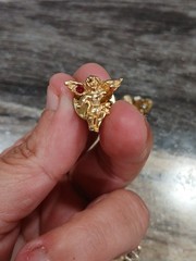 Vintage Gold Tone Guardian Angel Lapel Pin Lot Of 3 Religious Shoulder Angel
