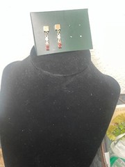 Vintage 1” dangle earrings Gold Filled oval pink topaz crystal artisan handmade