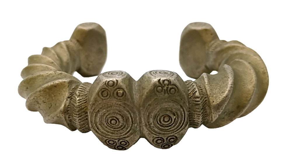 Heavy Vintage Manilla Fulani Currency Cuff Bracelet ~ Bronze Brass Copper Alloy