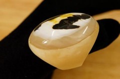 Vintage MCM Mid Century Modern Estate Jewelry Buffalo Bone Horn Ring Size 8