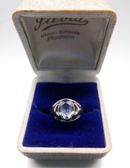 VINTAGE 8KT GOLD (333) SIZE 6 RING WITH AQUAMARINE BIRTHSTONE – 2.5 G 1.67 DWT