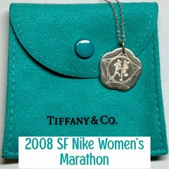 Tiffany 2008 Women Nike Marathon San Francisco Charm Pendant Silver 16”Necklace