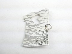 Vintage Hammered Sterling Silver I Love Montana State Pendant Charm 2.6g .75 In