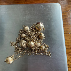 Versatile!!! Vintage!! LONG!! 48” 12k Gold Filled Ball Bead Station Necklace