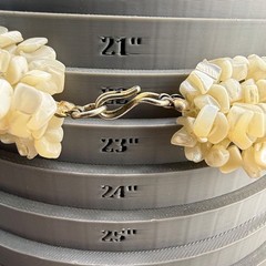 Vintage Mother of Pearl Beaded Shell Necklace 23”