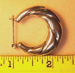 2 PAIR! Vintage Chunky Large Textured Sterling Hoop earrings