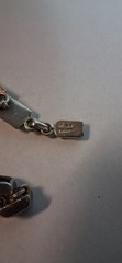 Vintage Sterling Silver And Black Onyx Bracelet And Earrings 7 Inches Long