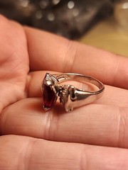 Red And Clear Cubic Zirconia Sterling Silver 925 Ring Size 7 5g vintage