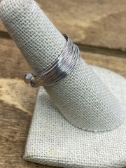 Vintage Brutalist Design Wired Sterling Silver Ring Sz. 7