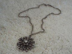 JUICY COUTURE Silvertone Rhinestone Snowflake Pendant Necklace (B26)