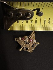 14kt Gold 1920’s Scabbard & Blade Engraved Eagle Military Pin w/Pearls Gemstones