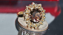 14k yellow gold ring 4.00ct smoky quartz solitaire size 6.5 handmade 7.3gr N2872