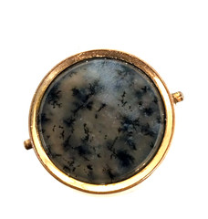 VTG Large Agate Double Push Pin Cufflink Button Gold Tone Pat. Nov 16, 1875