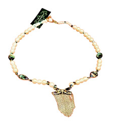 Anthropologie Necklace Dragon Fly Pendant Abalone Shell Pearl Fairycore Pixie