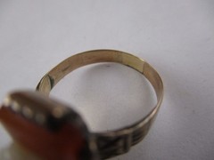 Antique Victorian Carnellian Cameo Ring Size 5 8K 333 Yellow Gold 3.1g