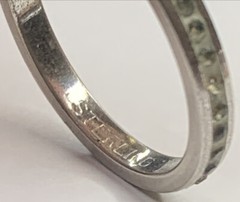 Vintage Sterling 925 Eternity Wedding Band Channel Set CZ Elegant Ring SZ 7.5