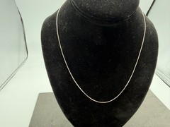 1.46g Vintage Sterling Silver 925 Box Chain Necklace 18 in M