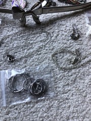 1 Pound + TEAL & SILVERTONED Jewelry Vtg Modern Lot Craft Junk Wearable Resell