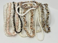 Vintage Y2K 90s Puka Shell Heishi Necklace Lot (10) Surfer Hawaiian Summer Beach